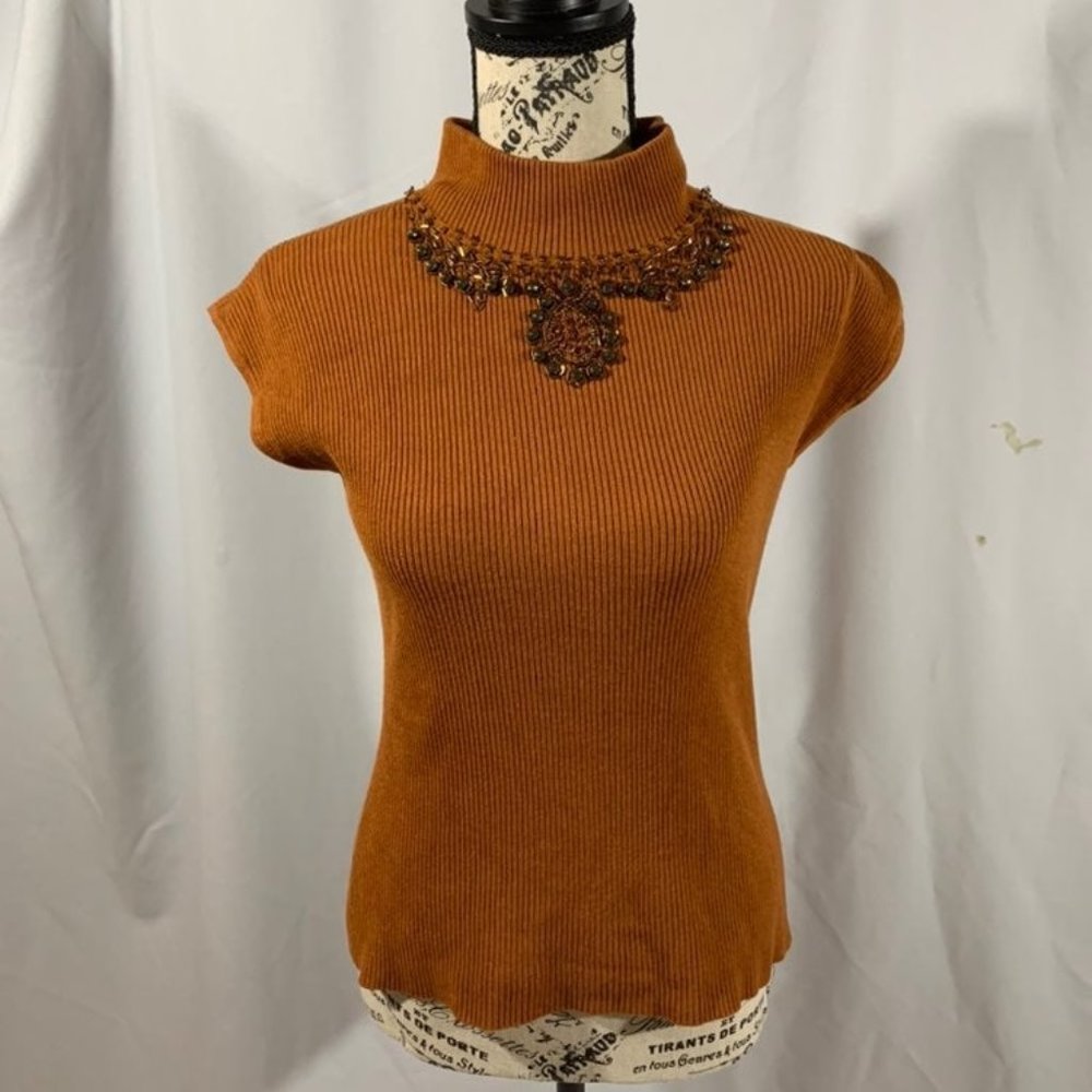 Belldini womens knitted M blouse rust